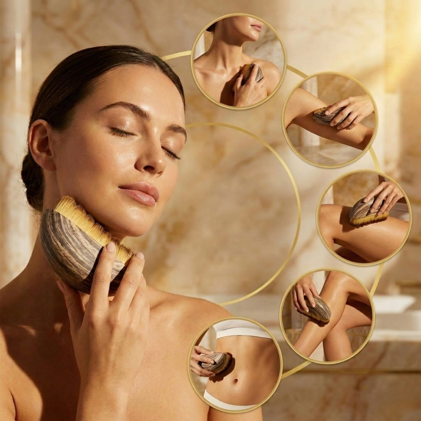 Binetto Facial Dry Brush for Lymphatic Drainage