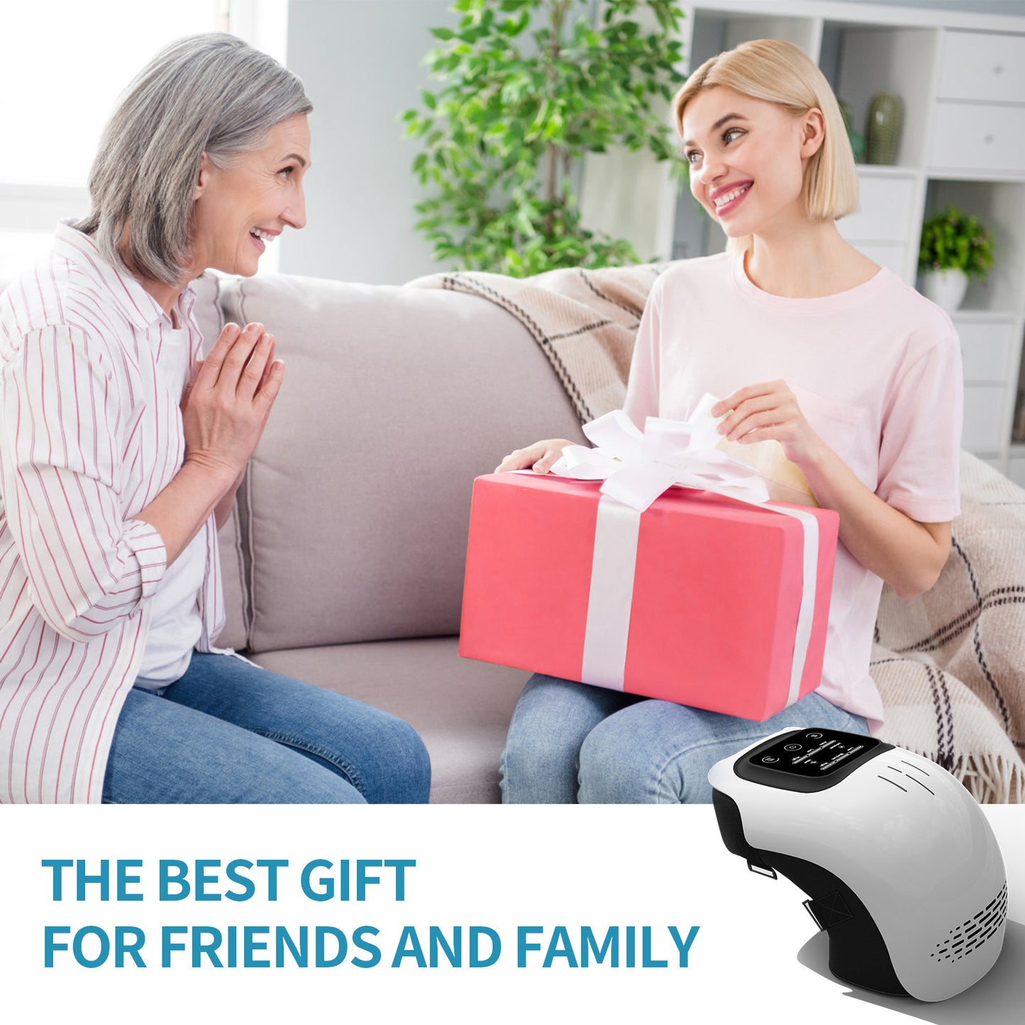 Binetto Portable Knee Massager with Heat, Red Light & Vibration