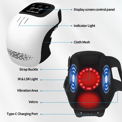 Binetto Portable Knee Massager with Heat, Red Light & Vibration
